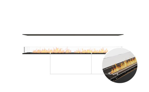 Ecosmart Fire Flex 104IL Island Fireplace Insert - Black Finish / Black Burner - ESF.FX.104IL.B
